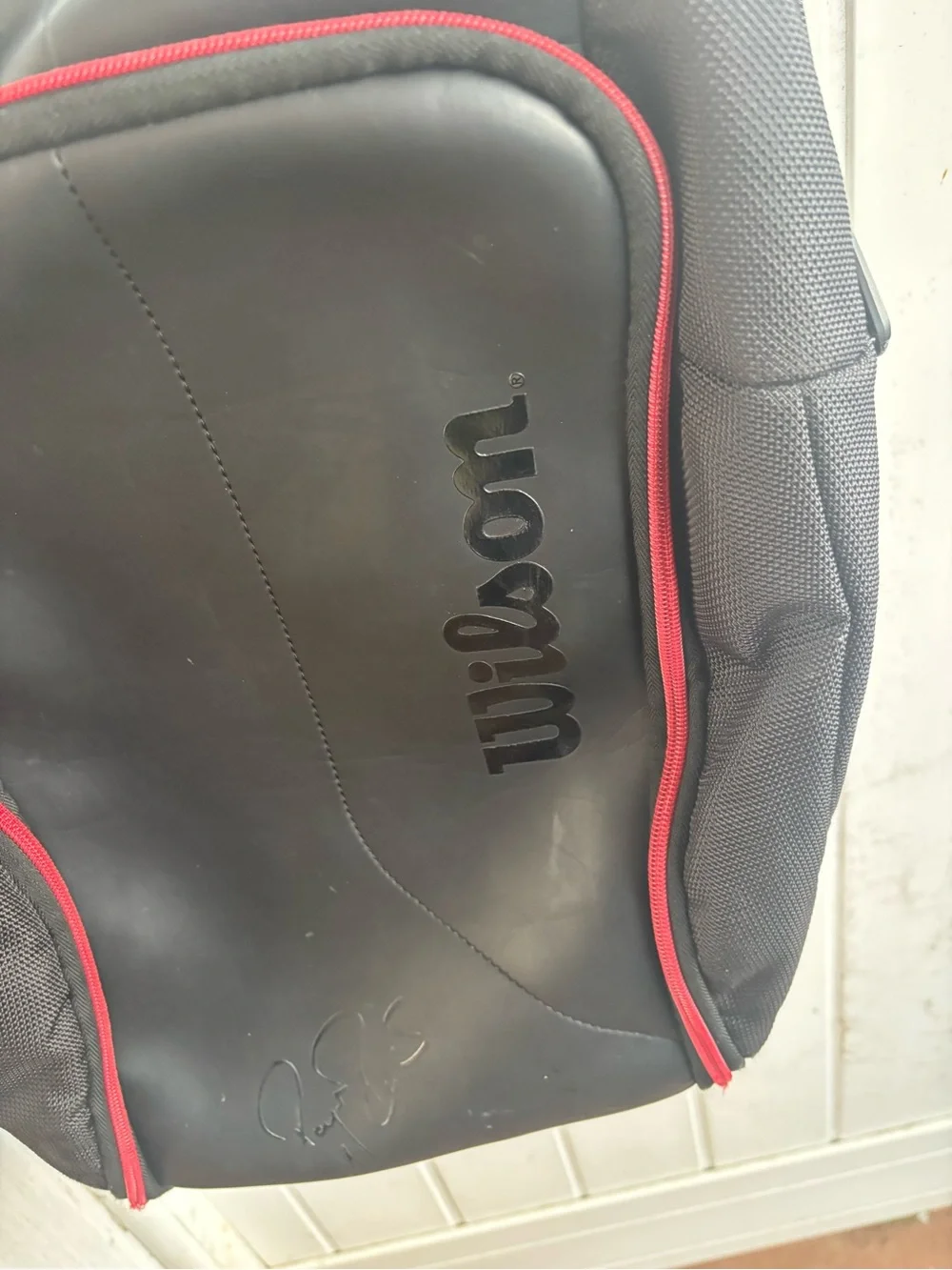 Wilson Black Backpack with Red Trim